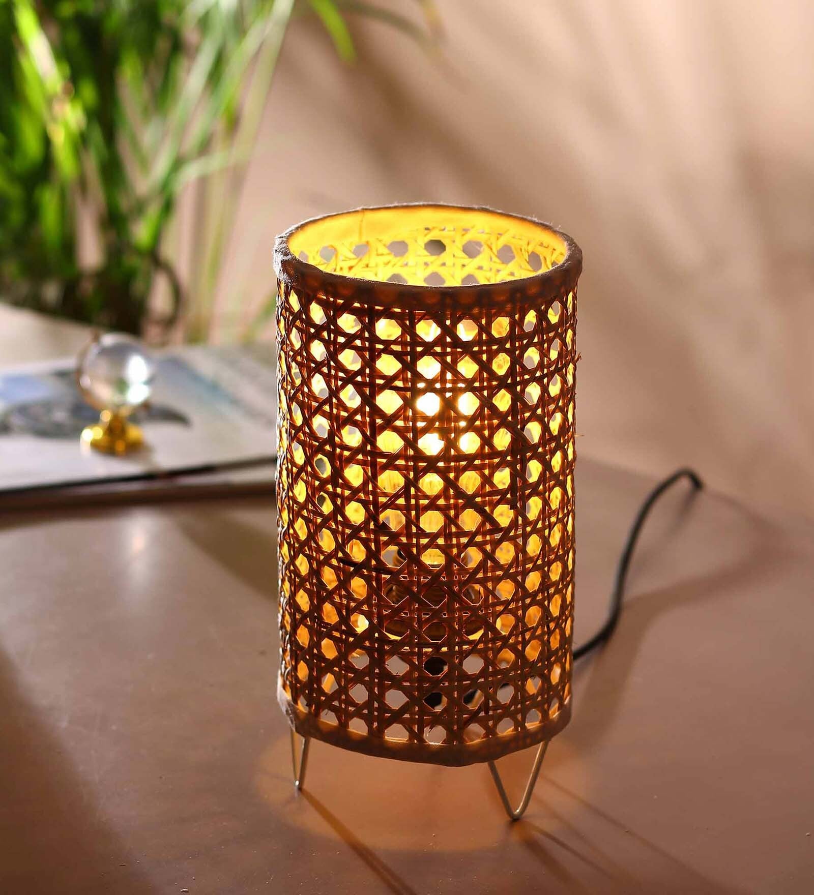 Table Lamps for Living Room | Cane Webbing Lamp | Cane Tabletop Lamp