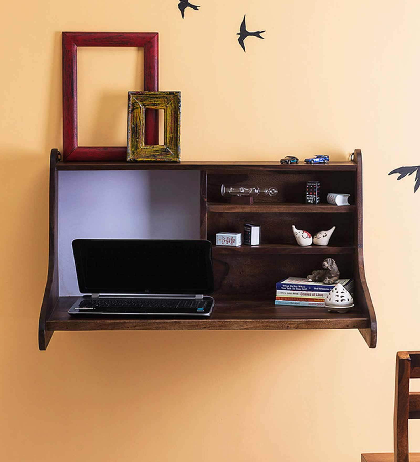 Buy Wall Mounted Study & Laptop Table in Provincial Teak Finish