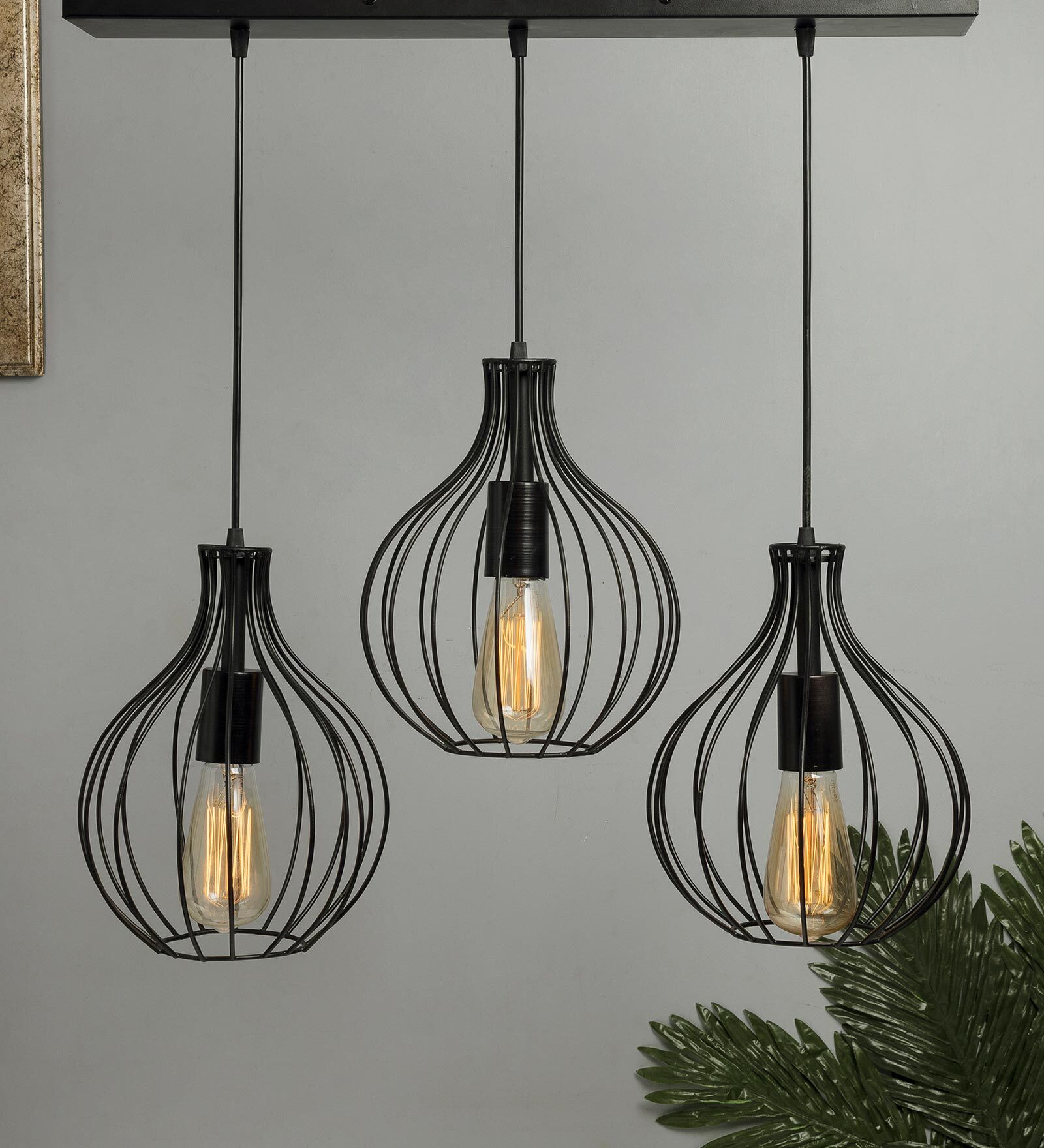 Taio Black Metal Cluster Hanging Light