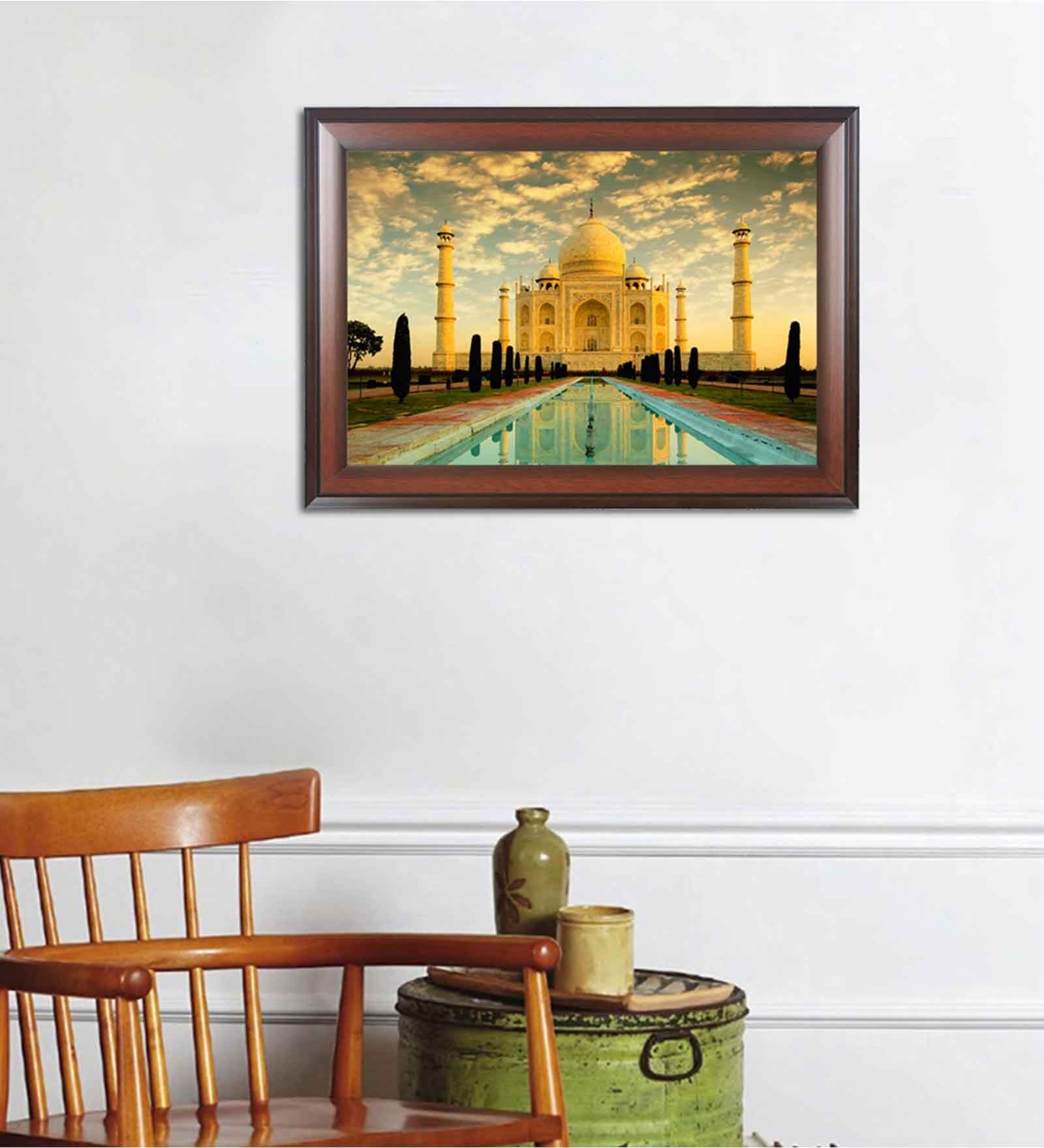 Buy Taj Mahal Multicolour MDF Framed Wall Painting by Wens at 14% OFF ...