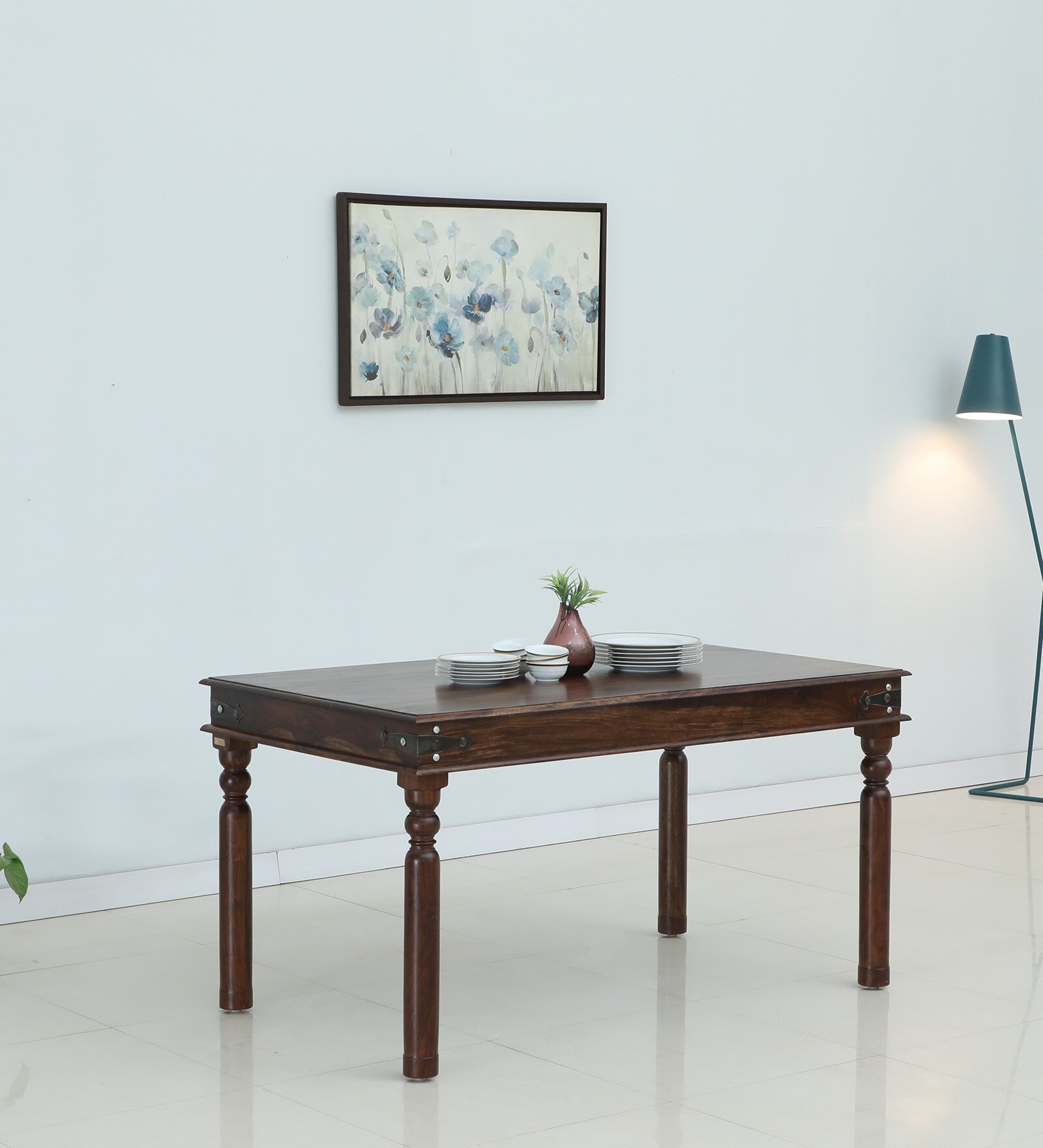 Takhat Sheesham Wood 6 Seater Dining Table In Provincial Teak Finish