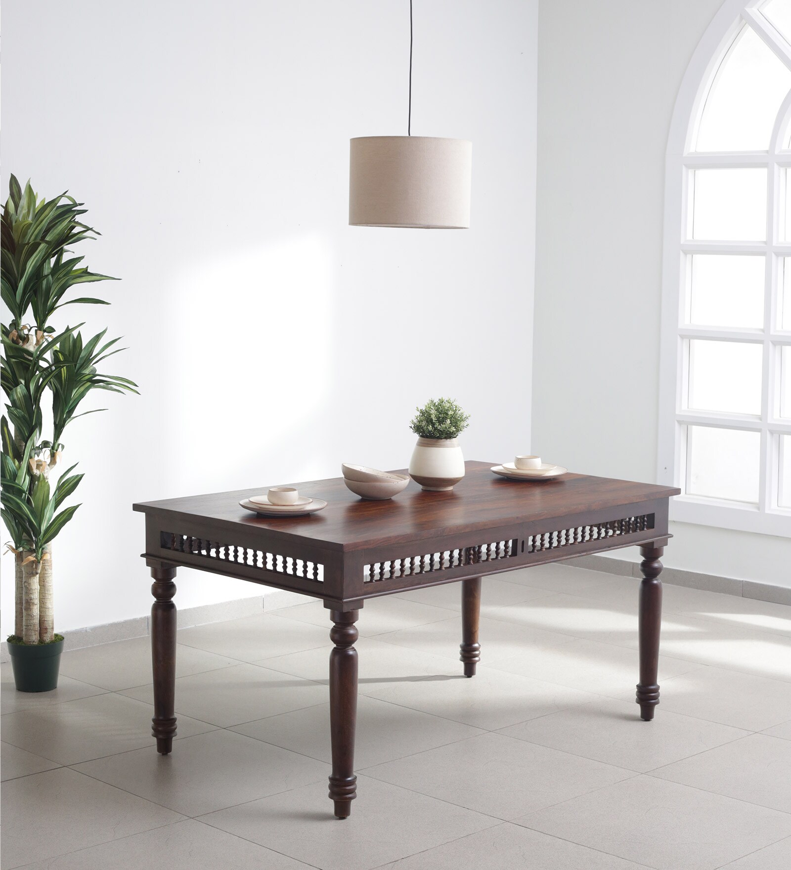 Buy Taksh Sheesham Wood Handcrafted 6 Seater Dining Table at 21 OFF by