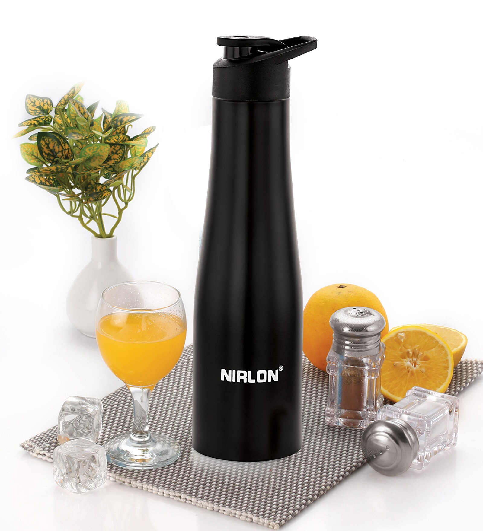 Tall Bell Single Wall 1 Ltr Black Stainless Steel Sipper