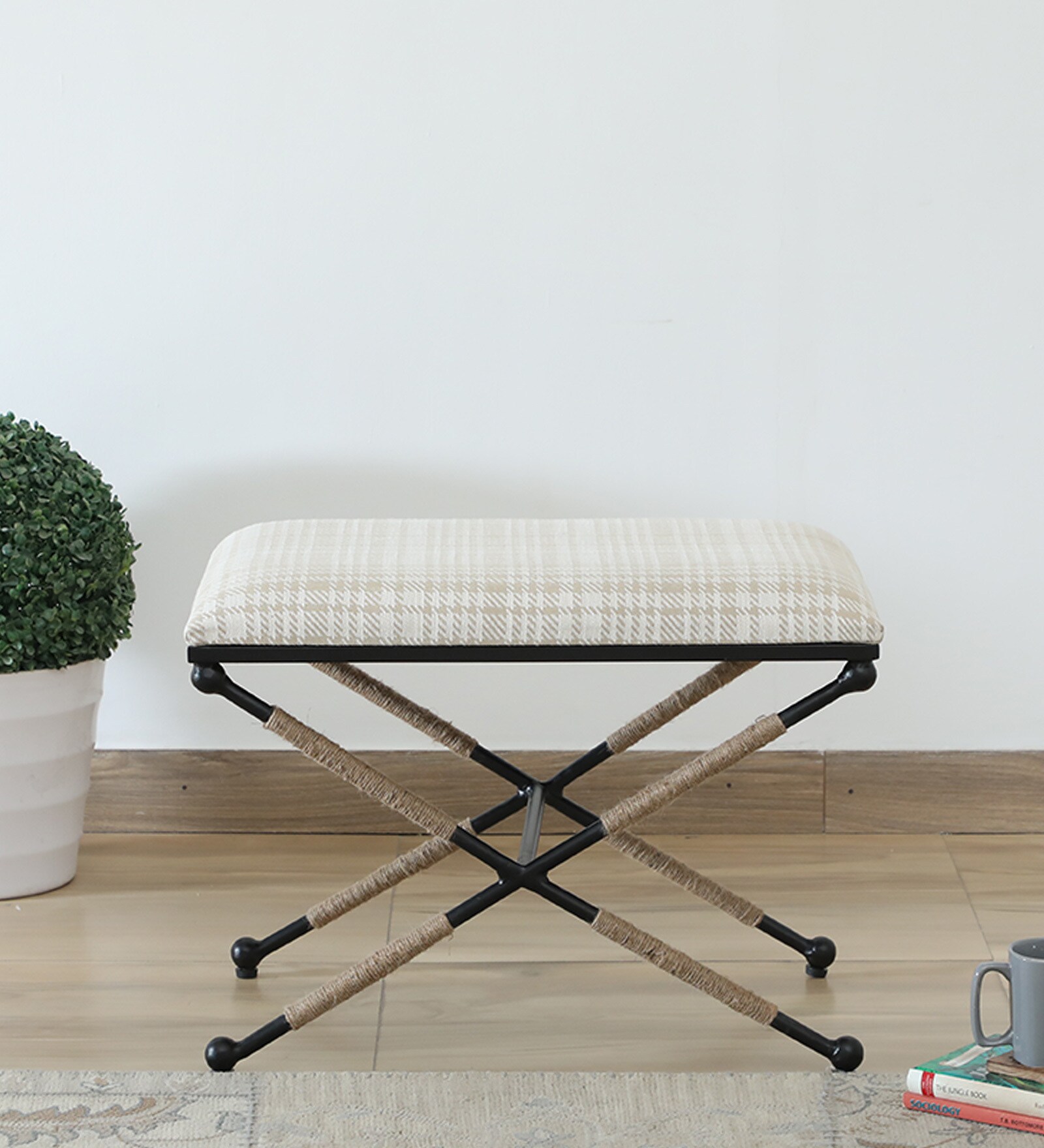 Tansu Metal Seating Stool In Black Colour