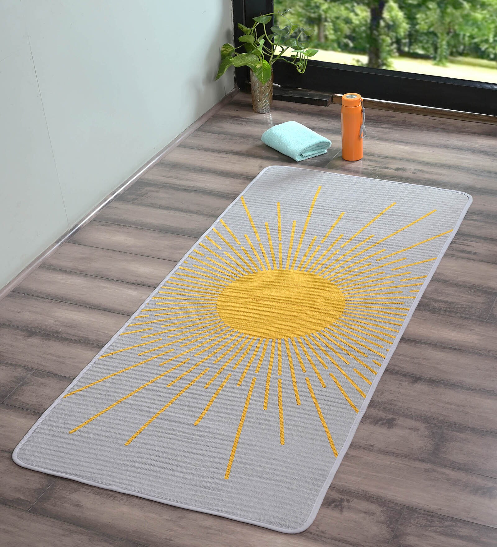Yellow Tapestry Sun Micro Yoga Mat