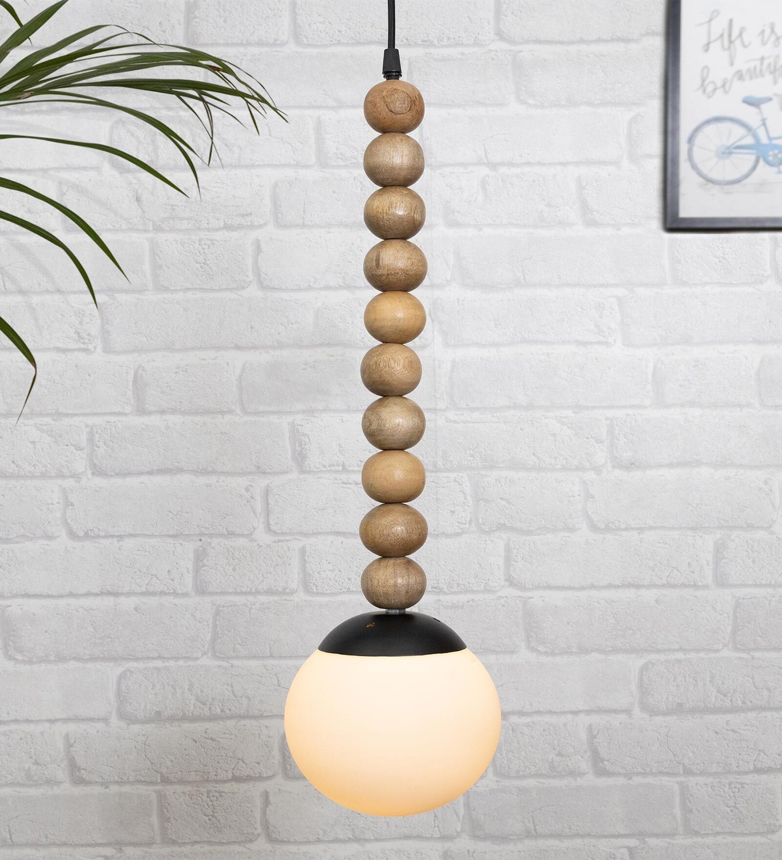 Tarter Beige Wood Hanging Light
