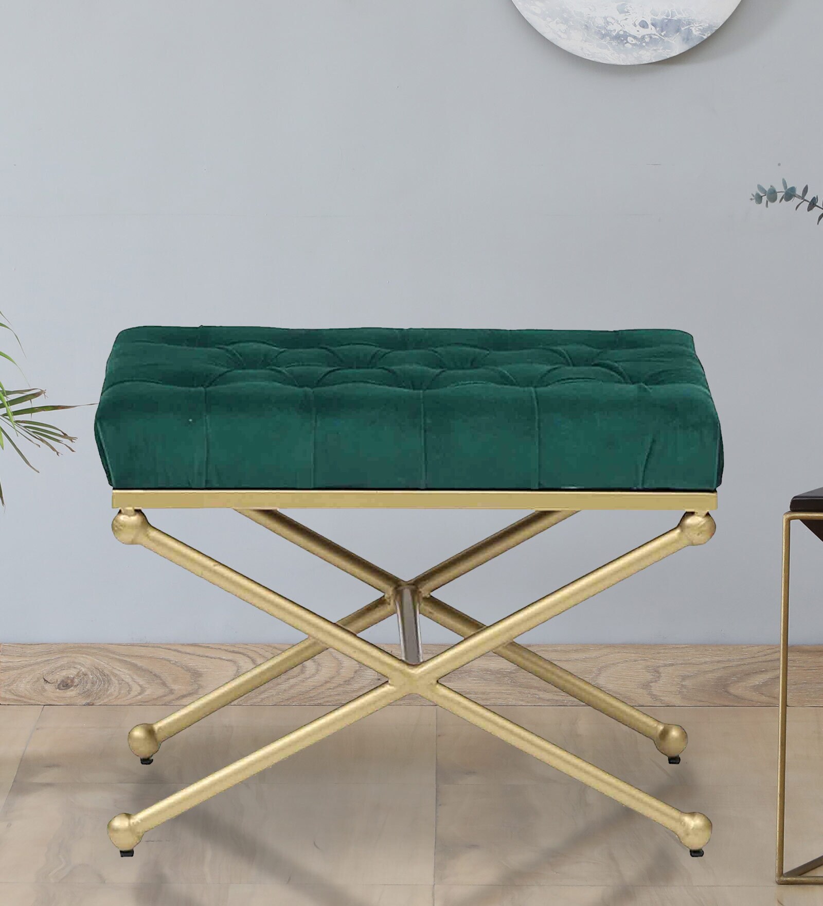 Tarto Metal Seating Stool In Gold Colour