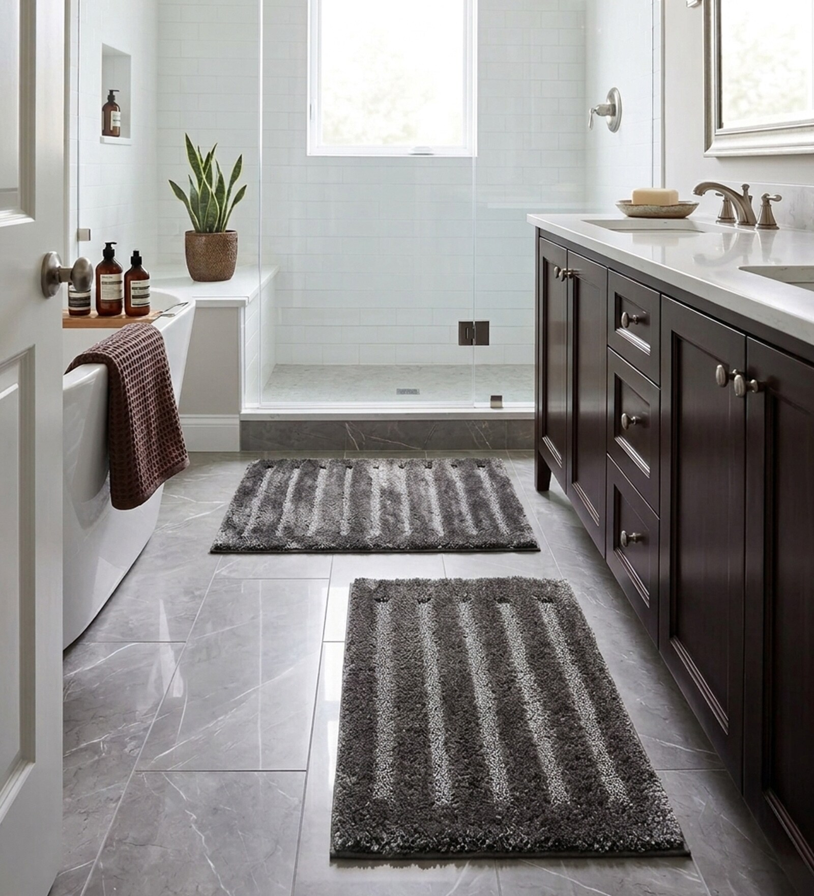 Taupe Microfiber 16x24 Inches Super Soft Bath Mat Taupe Microfiber 16x24 Inches Super Soft Bath Mat