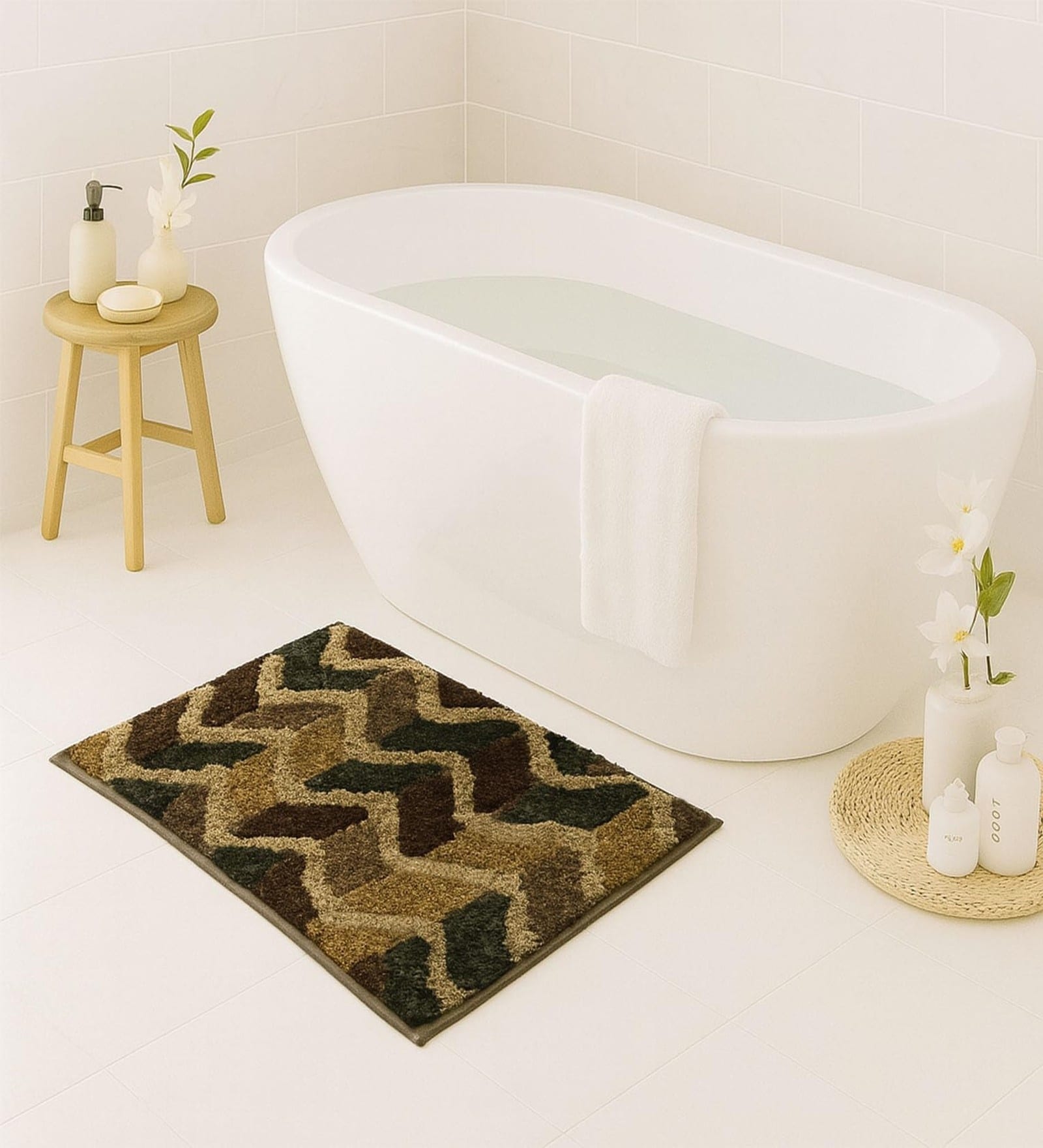 Taupe Microfiber 16x24 Inches Super Soft Bath Mat