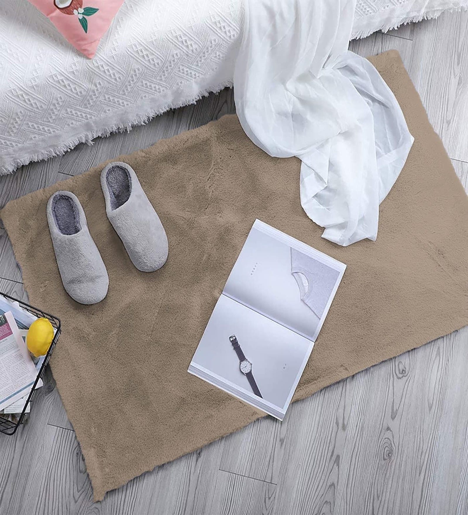 Taupe Polyester 18x30 Inches Super Soft Bath Mat
