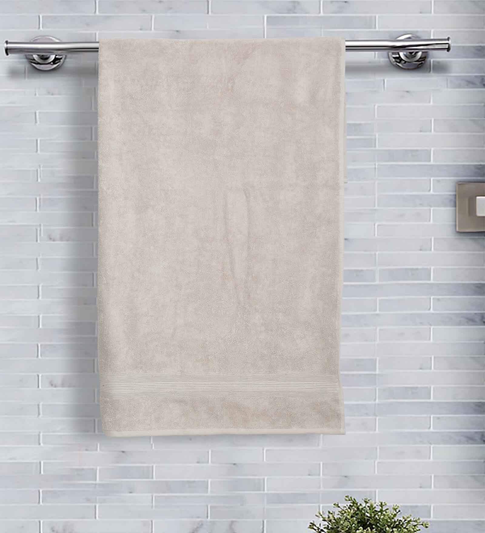 Taupe Sancha Pile Cotton Medium Towel-500 Gsm