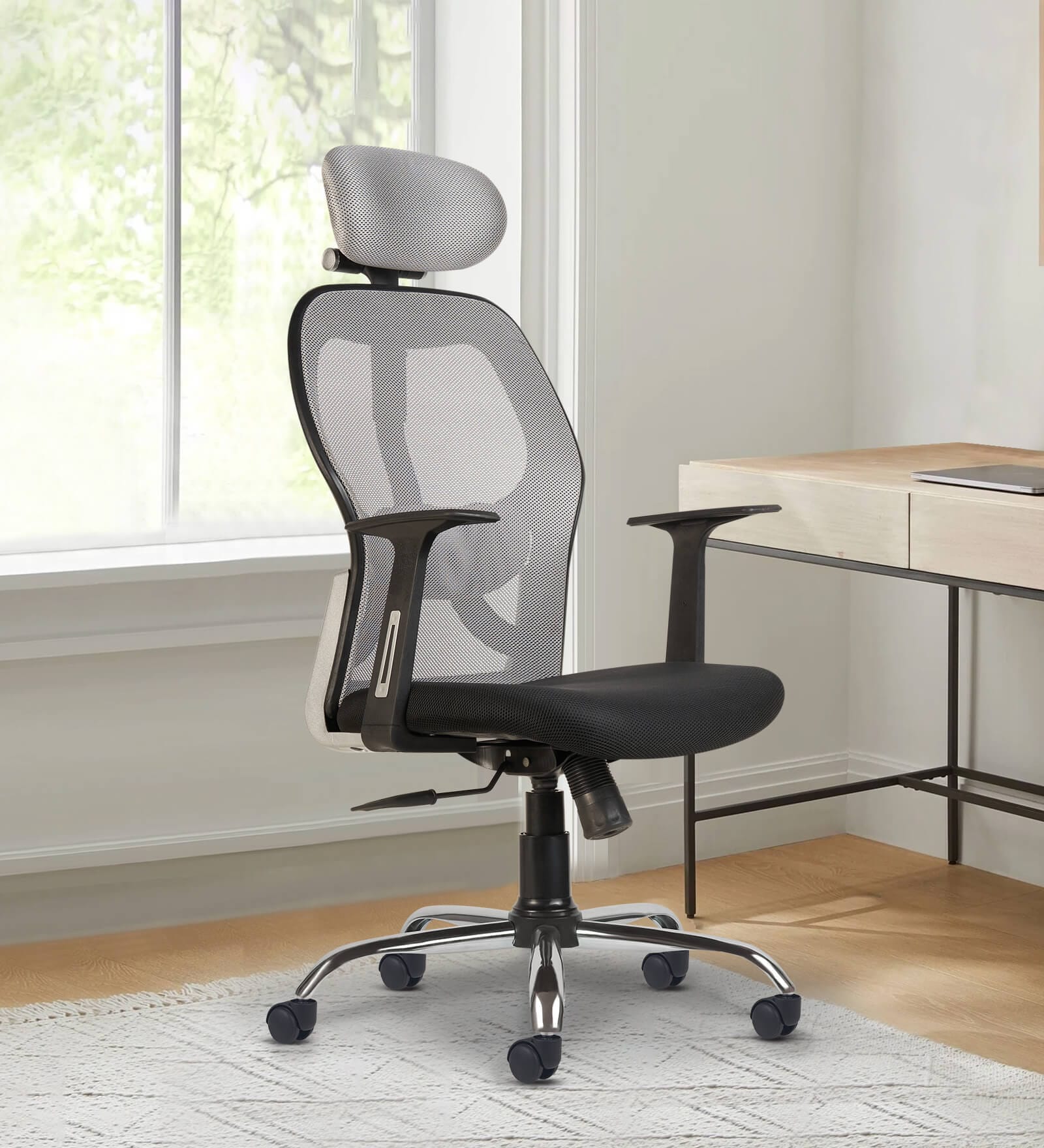 Buy Tauras Lite Breathable Mesh High Back Ergonomic Chair in Grey ...