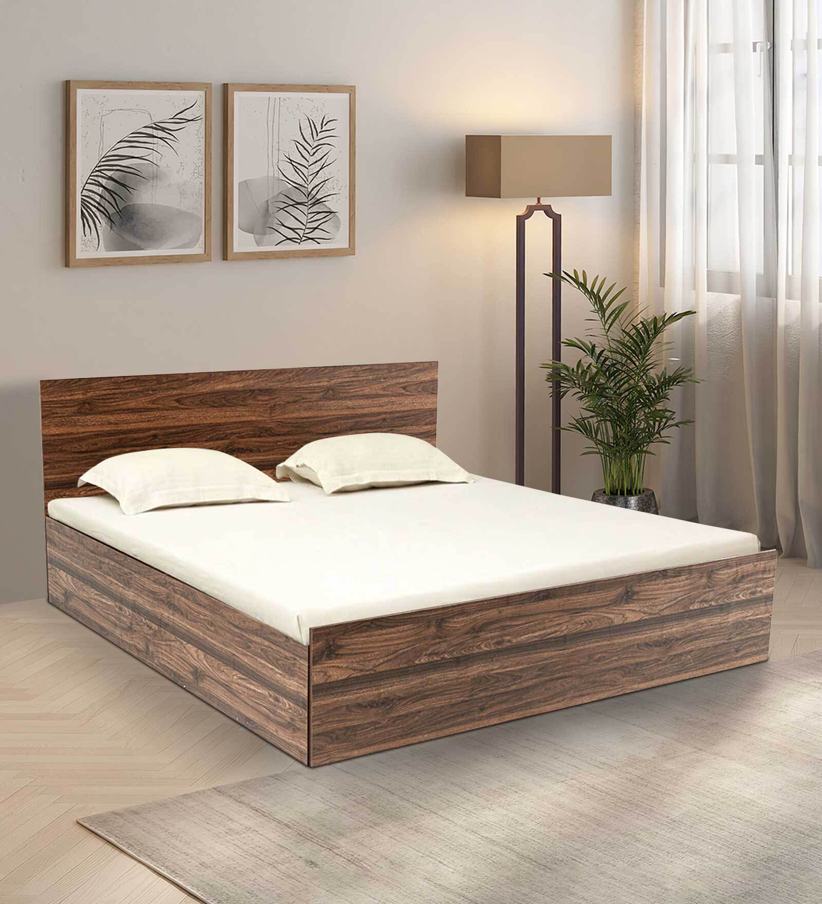 Buy Taurus Queen Size Bed in Columbian Walnut Finish with Box Storage ...