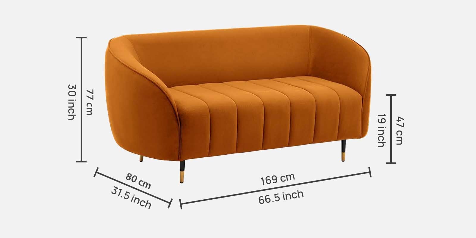 Buy Tasmania Velvet Sofa Set In Amber Colour With 3+2 Combination at 35