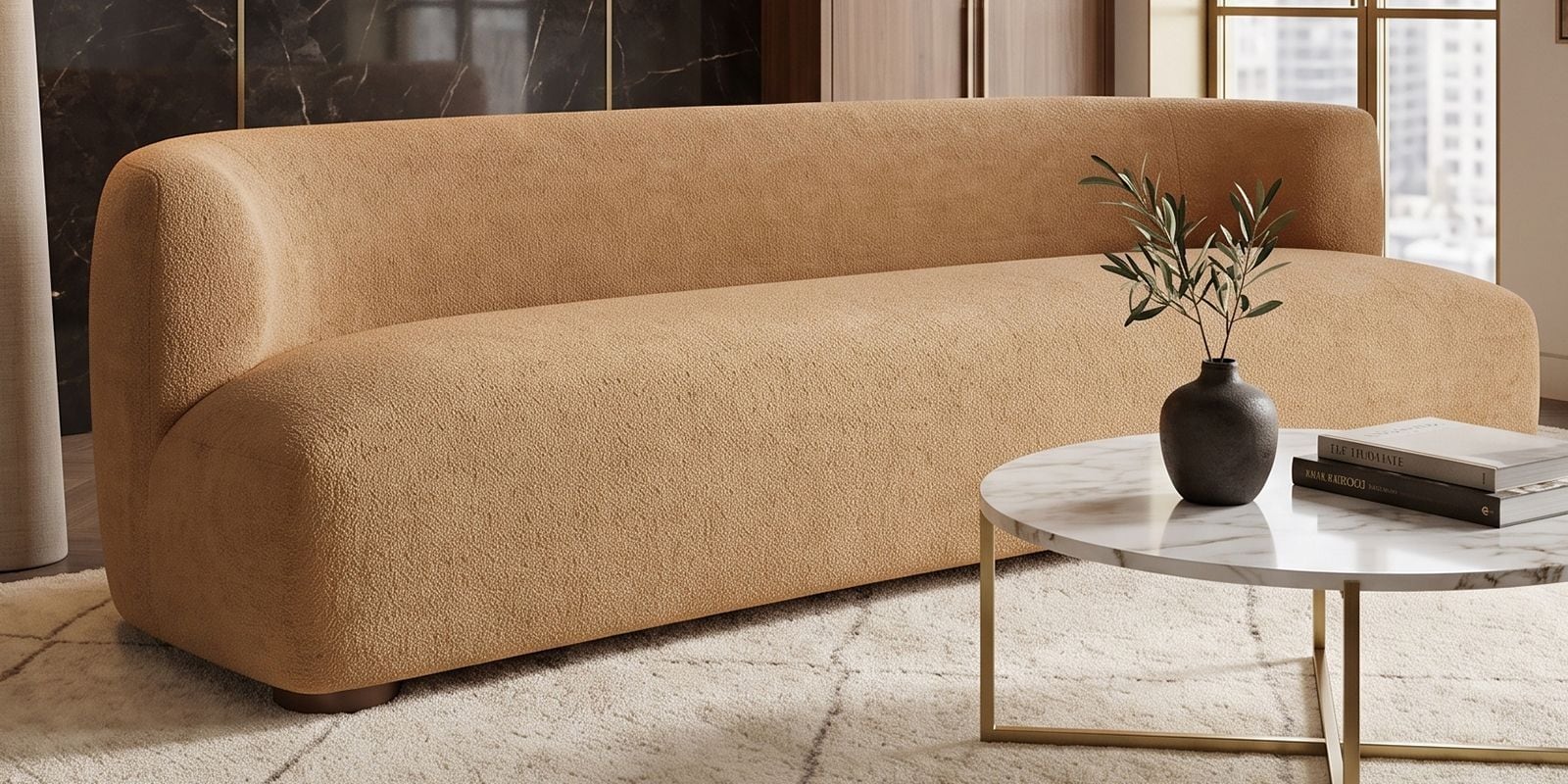 Tate 3 Seater Sofa In Velvet Toffee Fabric Tate 3 Seater Sofa In Velvet Toffee Fabric