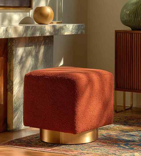 Taal Pouffe In White Finish