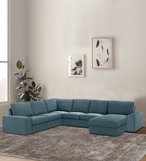 Talisa Fabric LHS Sectional Sofa (3+ Lounger) In Dark Grey Colour