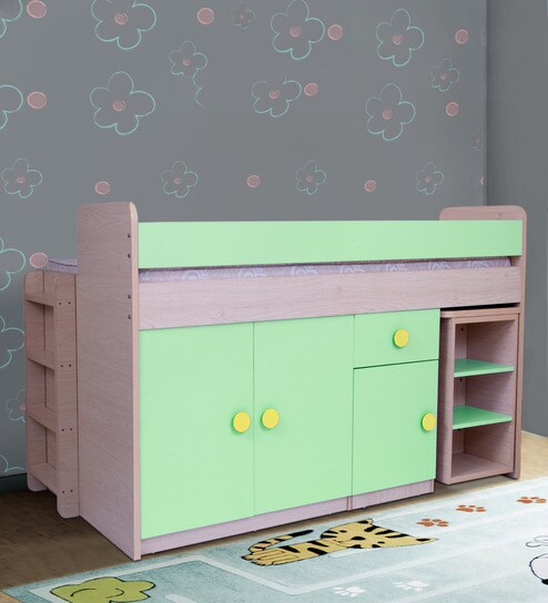 Buy Talisman Ladder Loft Bed In Green By Yipi Online Loft Beds