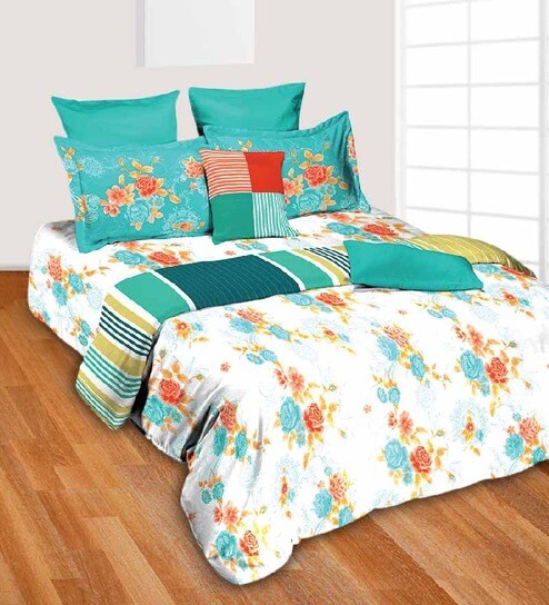 Buy Tangerine Turq Tango Orange Turquoise Cotton King Duvet