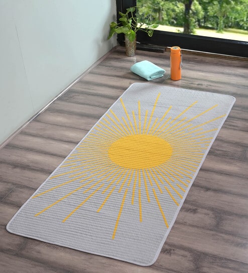 Yellow Tapestry Sun Micro Yoga Mat
