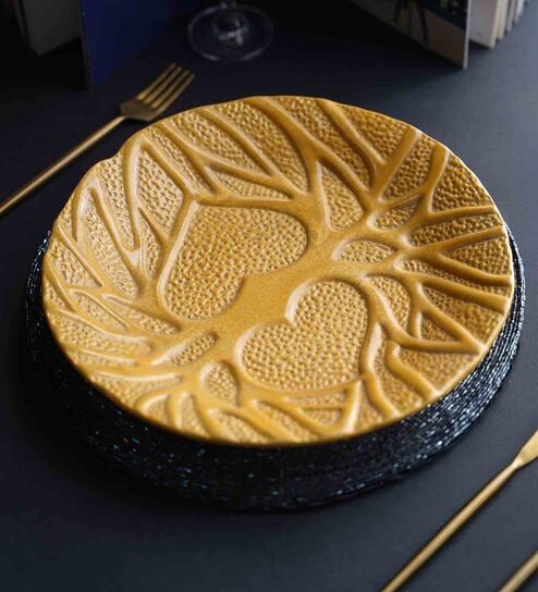 Tapi Gold Stoneware Dinner Plate
