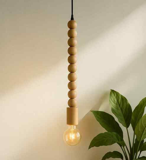 Tarter Beige Wood Hanging Light