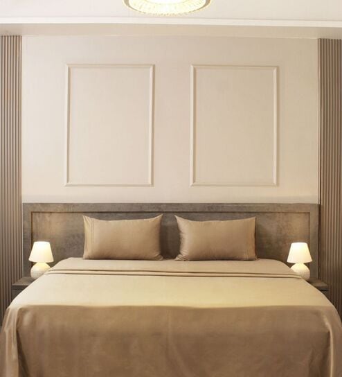 Taupe 400TC  Solid Embroidery Superking Bedsheet with 2 Pillow Covers