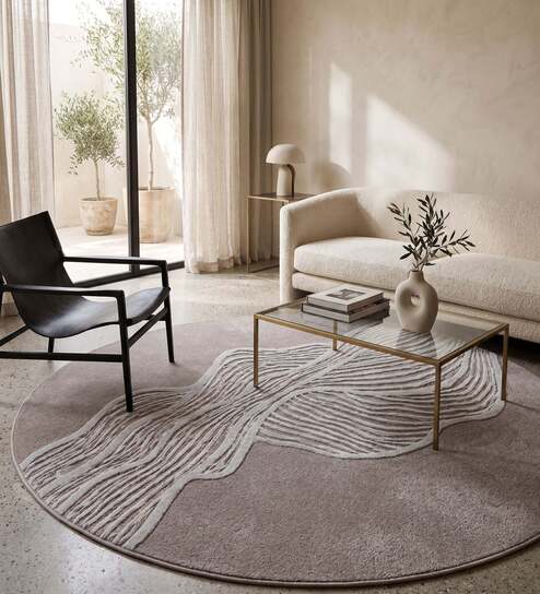 neu looms Taupe Beige Ivory Natural Wool 6 X 6 Feet Square Carpet-picture-37