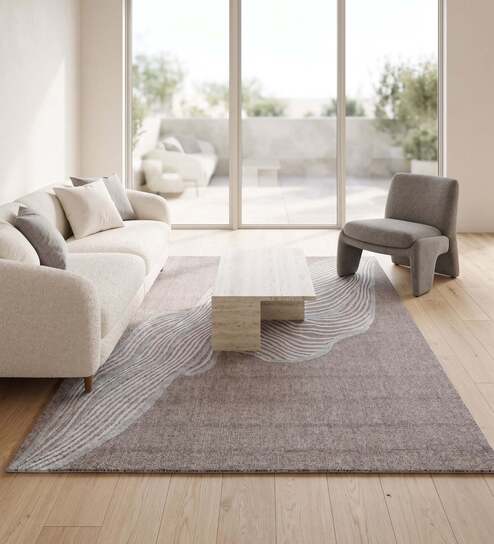 neu looms Taupe Beige Ivory Natural Wool 8 X 8 Feet Rectangle Carpet-picture-32
