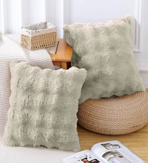 Taupe Fur Super Soft 16x16 Cushion Cover