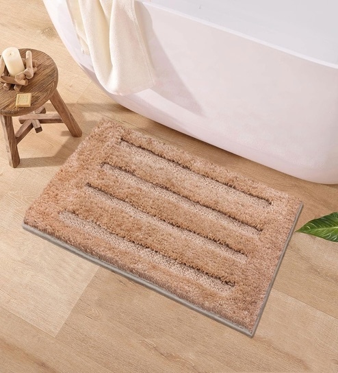 Taupe Microfibre 16x24 Inches Absorbent Bath Mat