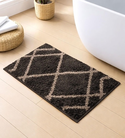 Taupe Microfibre 16x24 Inches Quick Dry Bath Mat-image-49