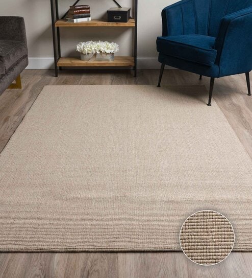 Taupe Wool & Jute Abstract 7' x 5' Hand Woven Carpet By Kaleen India