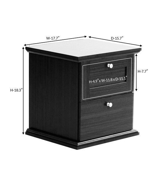 Buy Taro Bed Side Table in Walnut Finish by Mintwud Online Bedside