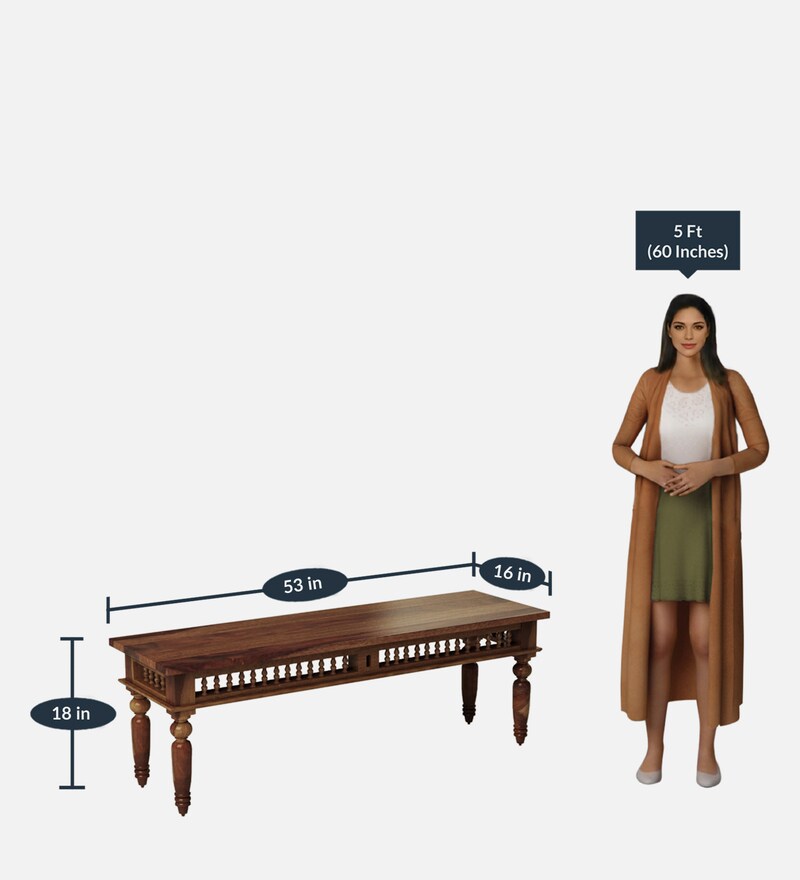 Buy Taksh Solid Wood Bench In Brown Finish By Mudramark Online