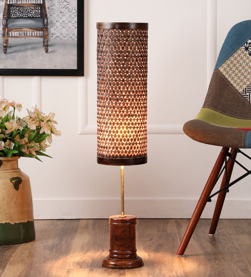 floor lamp with bamboo shade