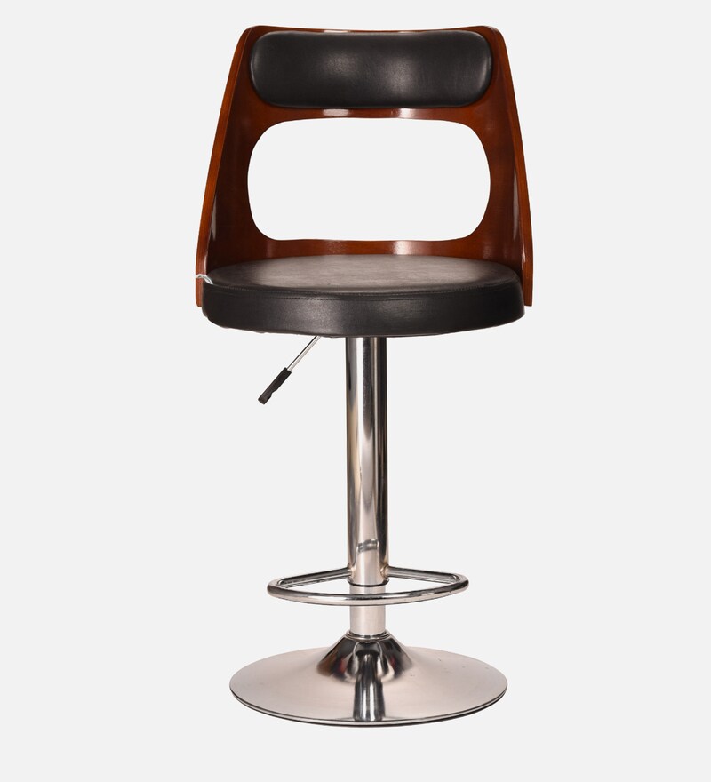 Buy Tawang Leatherette Bar Stool In Black & Brown Colour Online Contemporary Bar Stools Bar