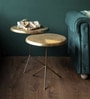 Tabby Metal Side Table in Shiny Gold Finish (Set of 2)