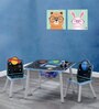Planet Solid Wood Kids Activity Table in Blue Colour with Chair