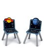Planet Solid Wood Kids Activity Table in Blue Colour with Chair