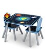 Planet Solid Wood Kids Activity Table in Blue Colour with Chair