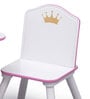 Royal Solid Wood Kids Activity Table in White & Pink Colour with Chair