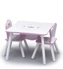Royal Solid Wood Kids Activity Table in White & Pink Colour with Chair