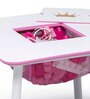 Royal Solid Wood Kids Activity Table in White & Pink Colour with Chair