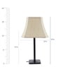 White Fabric Shade Table Lamp with Black Base