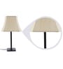 White Fabric Shade Table Lamp with Black Base