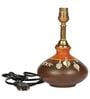 Earthen  White Shade Table Lamp With Cotton Base