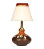 Earthen  White Shade Table Lamp With Cotton Base