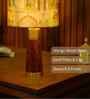 Table Lamp Rio Collection 19.5" Mango Wood Lamp With Mharani Lampshade