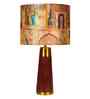 Table Lamp Rio Collection 19.5" Mango Wood Lamp With Mharani Lampshade